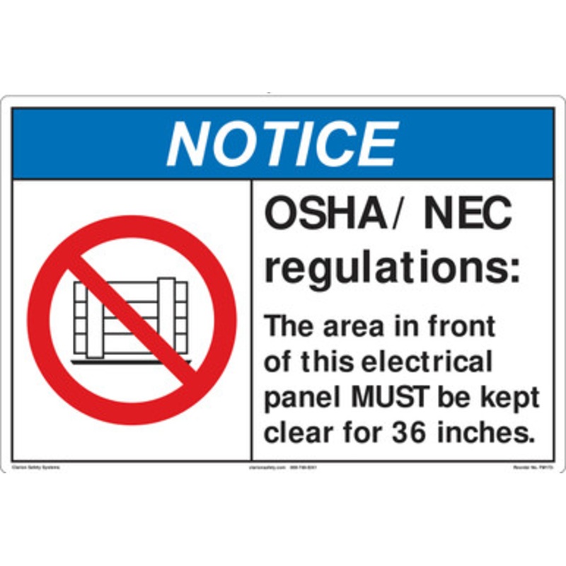 Notice/OSHA/NEC regulations Floor Marker (FM172-)