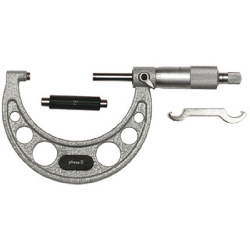 Phase II 2-3 Range .0001 Grad. Flat End Spindle Outside Micrometer – 107-003