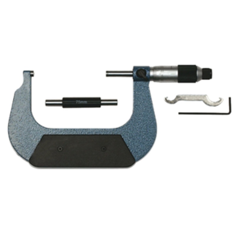 Precise Flat End Spindle Outside Micrometer, 75-100mm Range – M-128