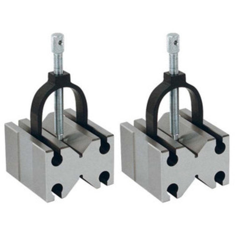 Precise Precision V Blocks & Clamps Set, Matched Pair, 1/4 – 1-1/2 Capacity, 2-3/4 x 2-1/2 x 1-3/4