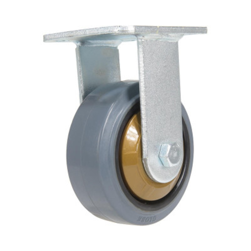 RubberRigid Caster, 5 x 2in Width 661 lb., Dark, Gray/Gold