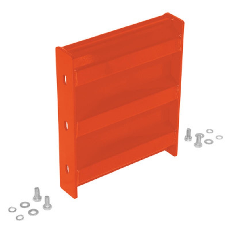 Steel 3 Ribbed Bolt On Style Guard Rail, 12in Length, Orange