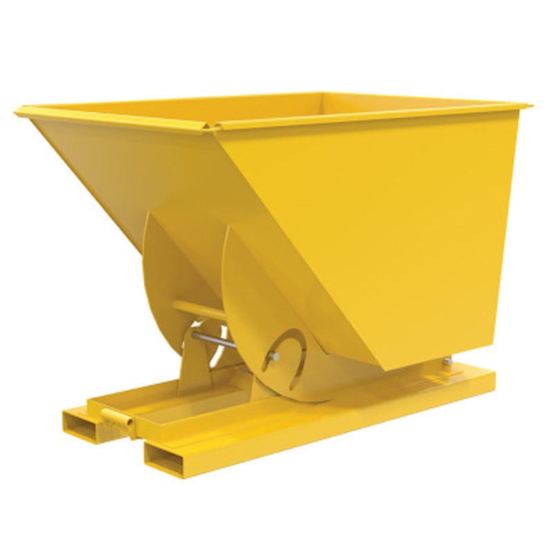 Steel HD No Bump and Dump Hopper, 1 Cu Yd, 6000 lb., Yellow