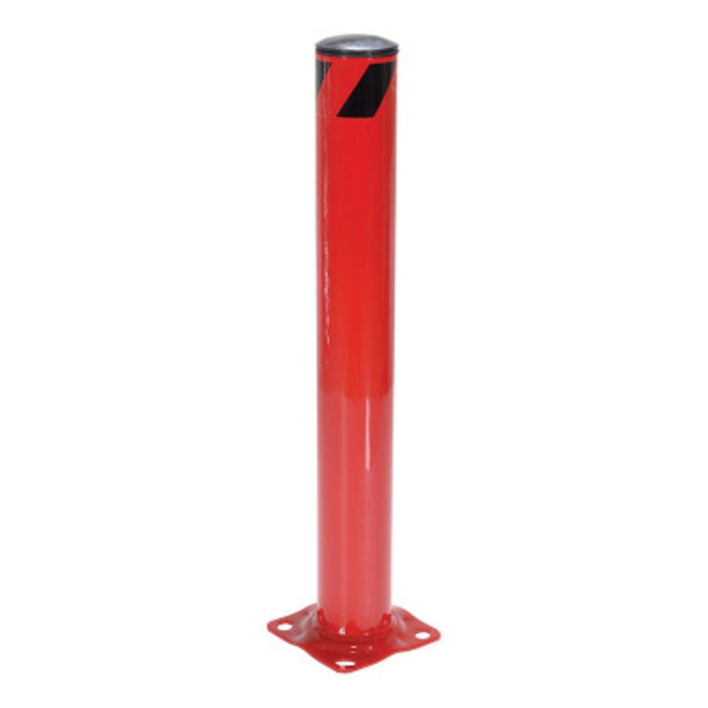 Steel Pipe Safety Bollard, 36in x 4-1/2in, Red