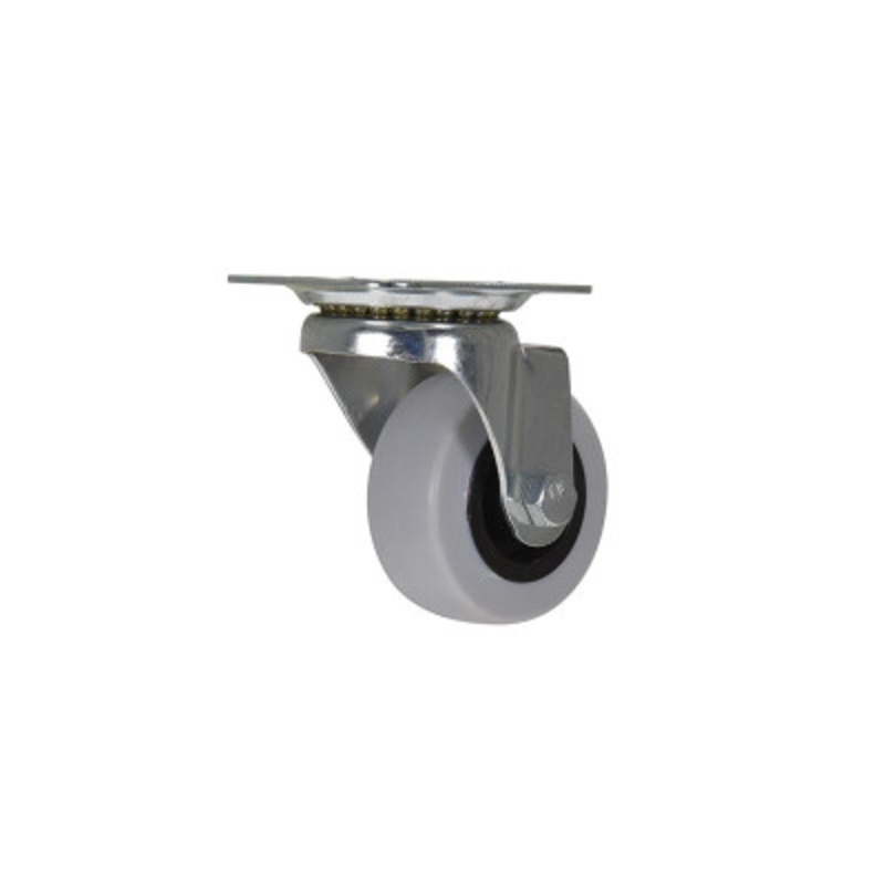 Swivel Caster, 2 x 1in Width 77 lb., Light, Gray/Black