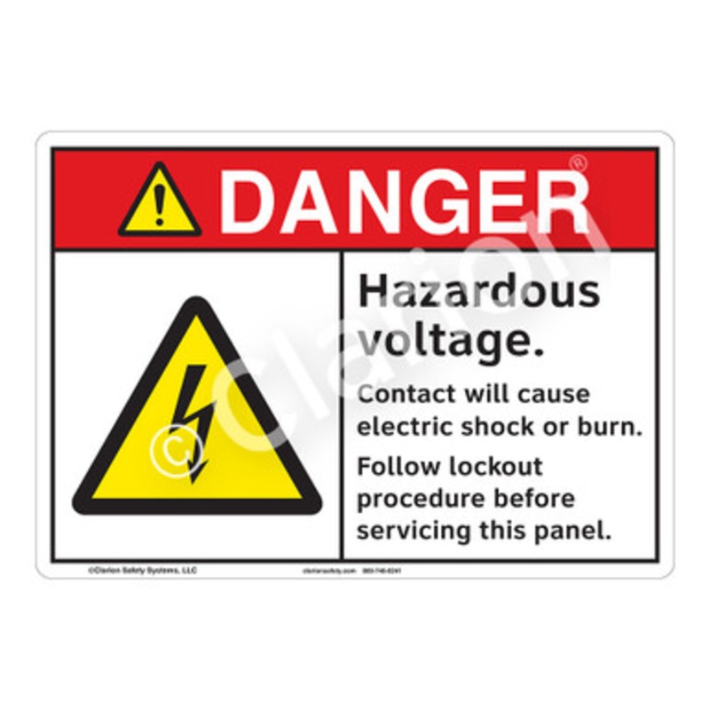 Danger Hazardous Voltage Sign (F1149-)