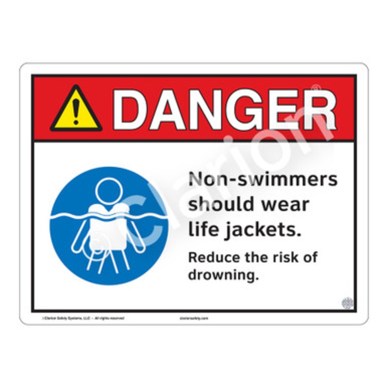 Danger Non-Swimmers Life Jackets Sign (WSS3105-e)