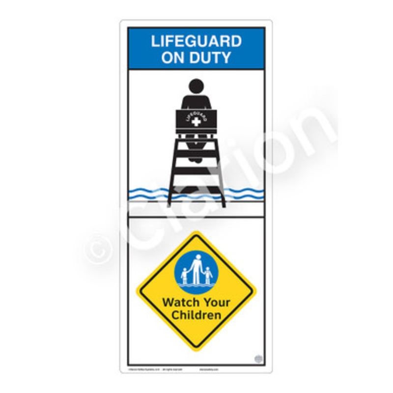 Lifeguard on Duty Watch Your Children Sign (WSS2206-e)
