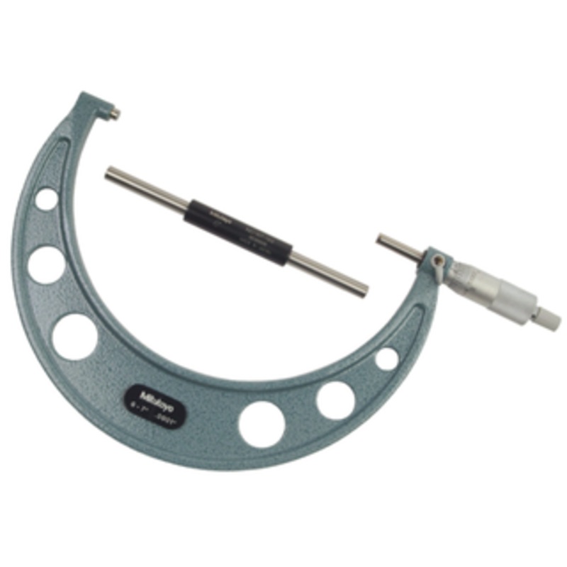 Mitutoyo Flat End Spindle Outside Micrometer, 6-7 Range – 103-221