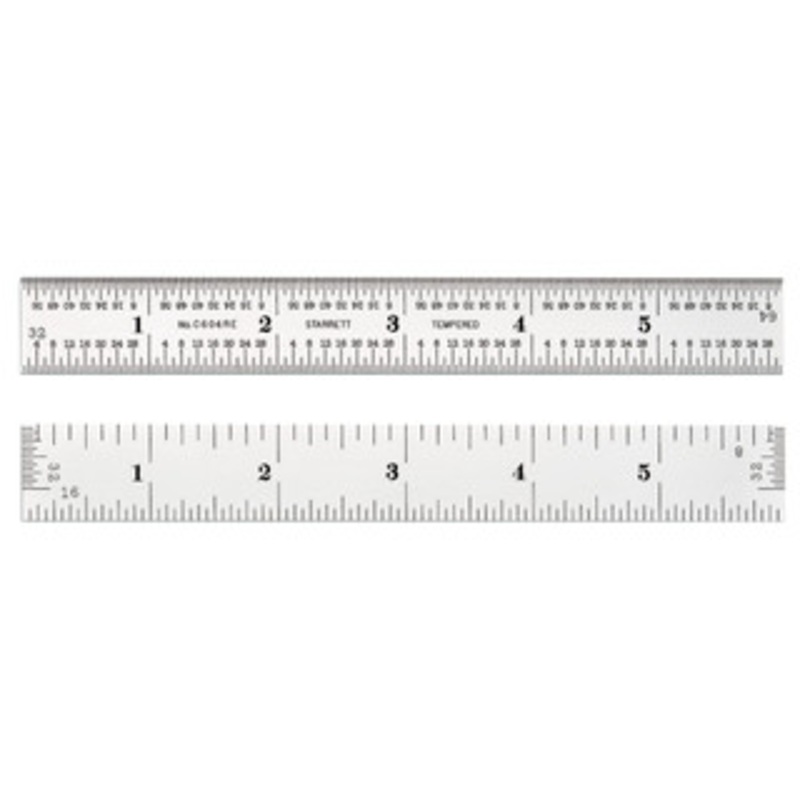 Starrett C604RE-6 Steel Rule with Inch Graduations, 6, EDP 52660