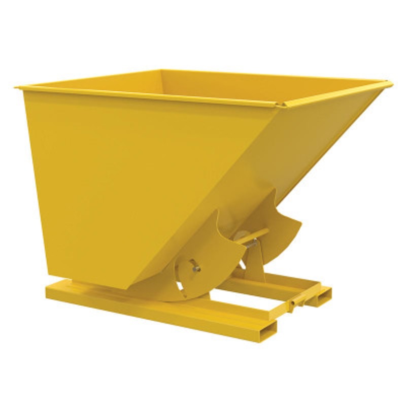 Steel No Bump and Dump Hopper, 2 Cu Yd, 4000 lb., Yellow