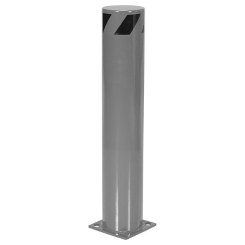 Steel Pipe Safety Bollard, 36in x 6-1/2in, Gray Semi Gloss