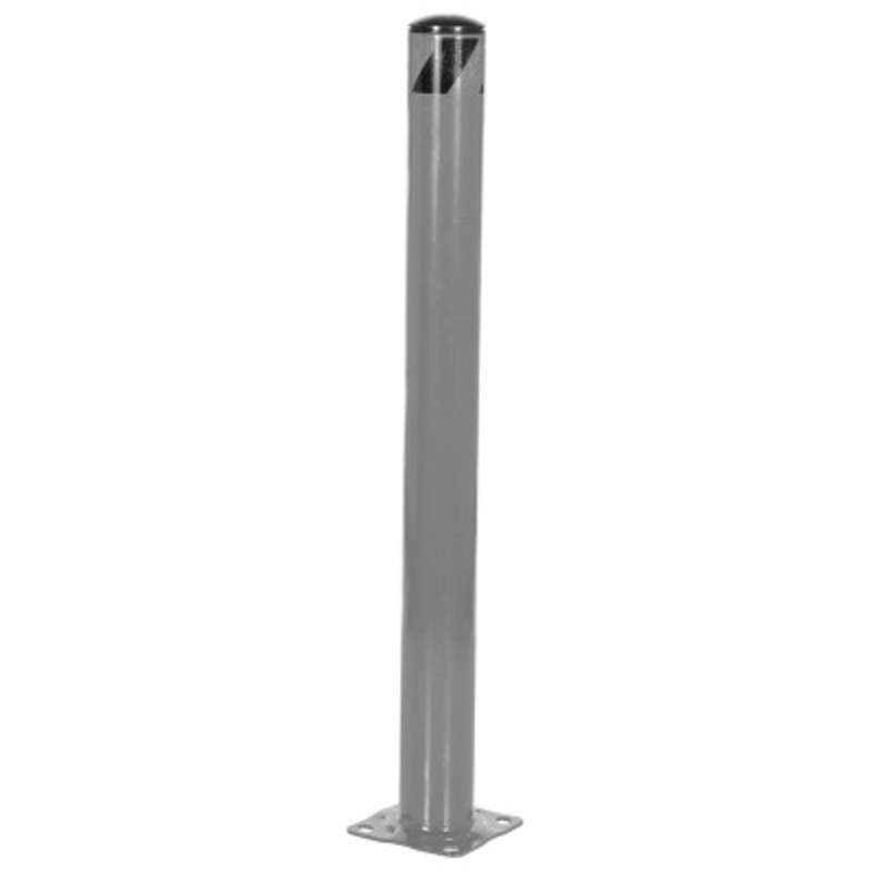 Steel Pipe Safety Bollard, 42in x 4-1/2in, Gray Semi Gloss