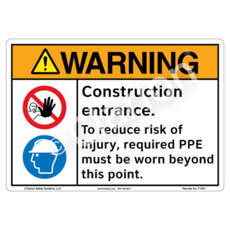 Warning Construction Entrance Sign (F1331-)