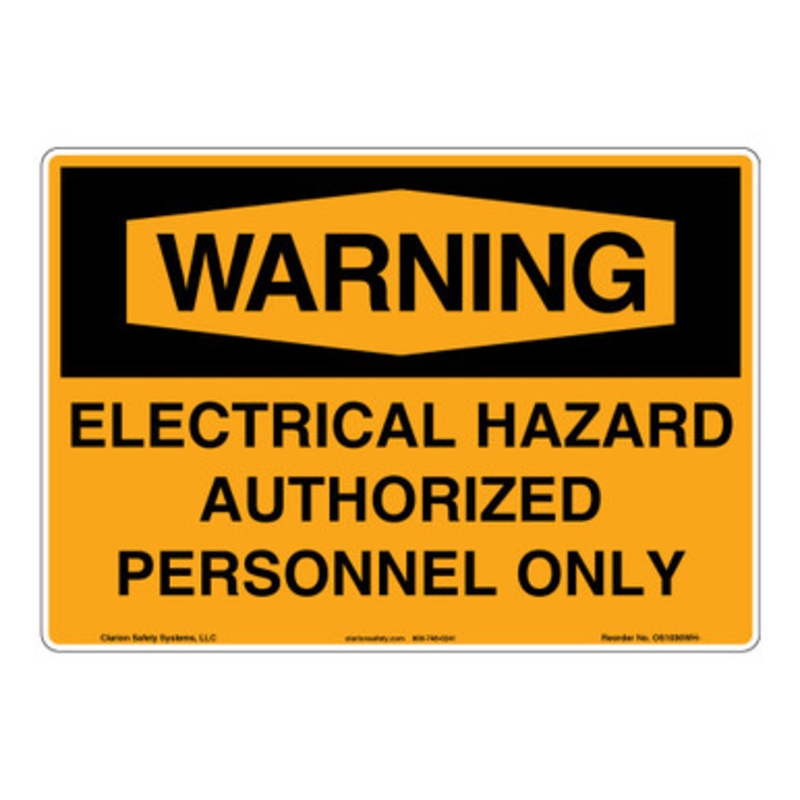Warning/Electrical Hazard Sign (OS1030WH-)