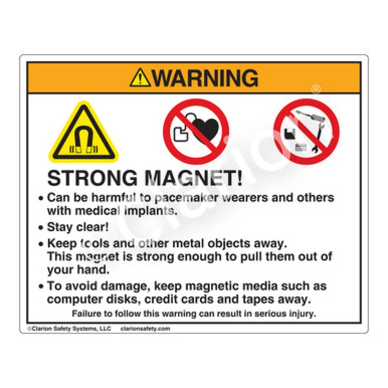 Warning Strong Magnet Label (HMS-J73WH)