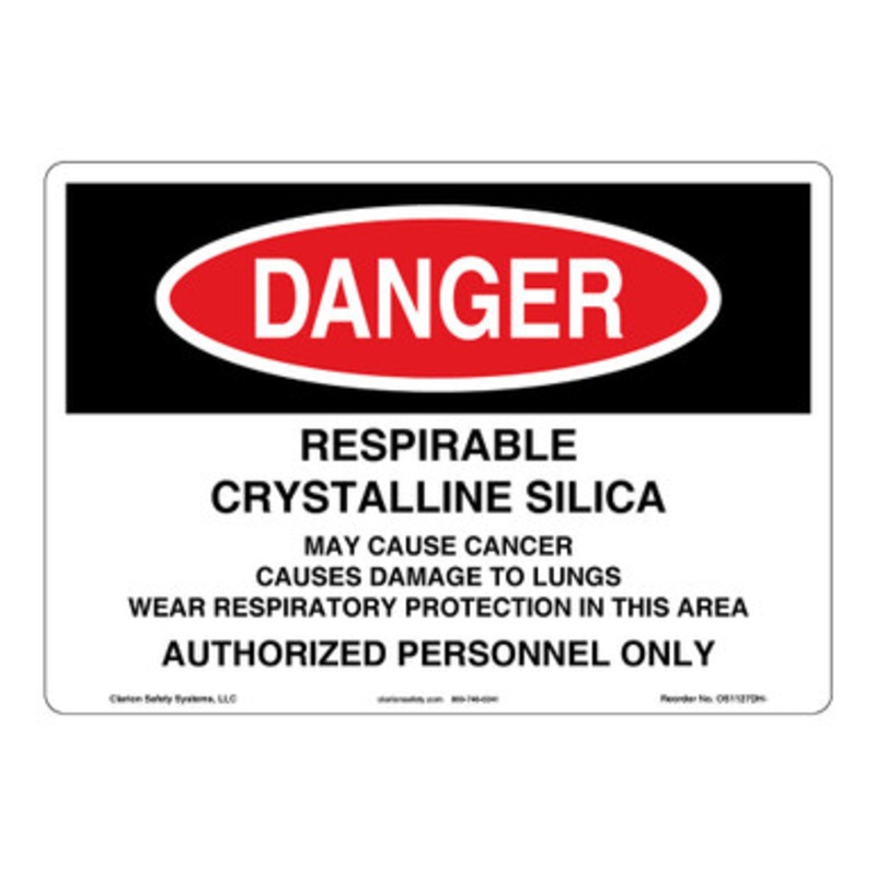 Danger/Crystalline Silica Sign (OS1127DH-)