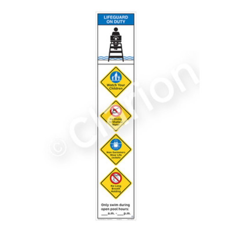 Lifeguard on Duty Watch Your Children Sign (WSS2554-e)