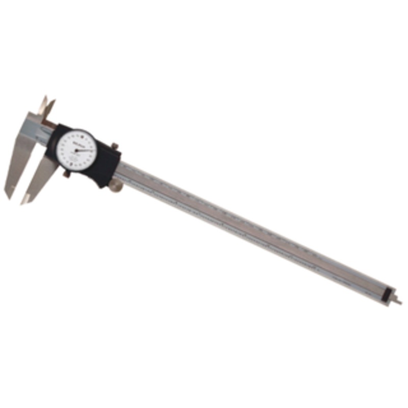 Mitutoyo 0 – 12 Range, White Face Dial Caliper, Jaw Depth 2-1/2 – 505-749
