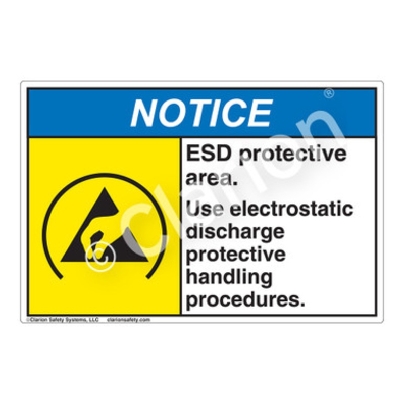 Notice ESD Protective Area Label (SL1003-H)