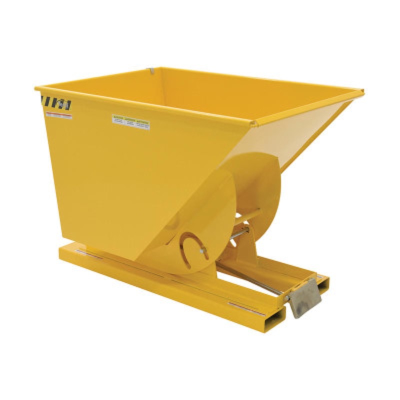 Steel Heavy Duty Self Dumping Hopper, 1 Cu Yd, 6000 lb., Yellow