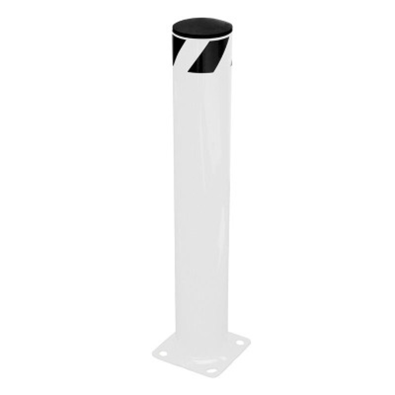 Steel Pipe Safety Bollard, 36in x 5-1/2in, White