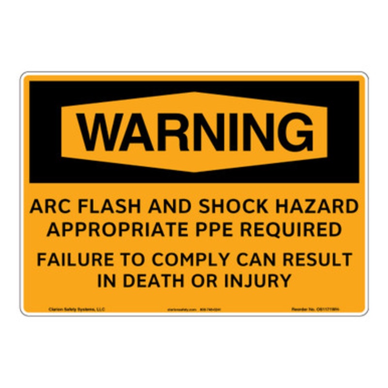 Warning/Arc Flash Sign (OS1171WH-)