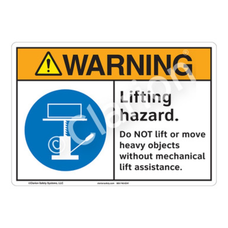 Warning Lifting Hazard Sign (F1169-)