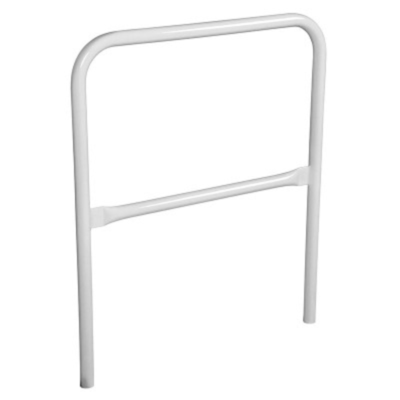 3 Ft. White Pipe Guard Rail, Steel Safety Railing