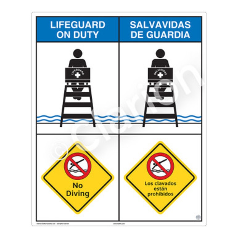 Lifeguard on Duty No Diving Sign (WSS2207-b)
