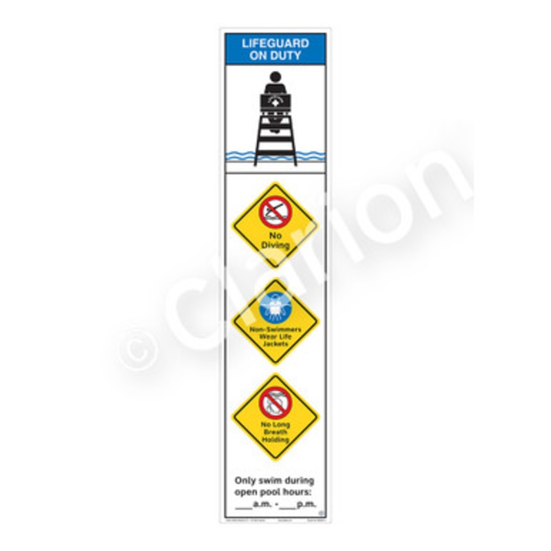 Lifeguard on Duty No Diving Sign (WSS2461-e)