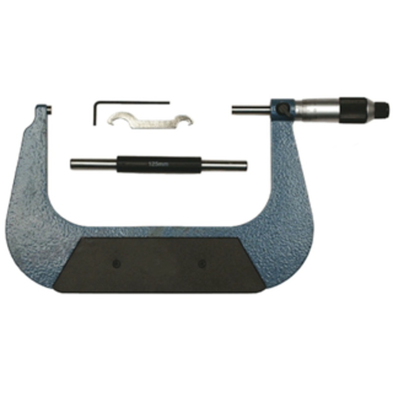 Precise Flat End Spindle Outside Micrometer, 125-150mm Range – M-130