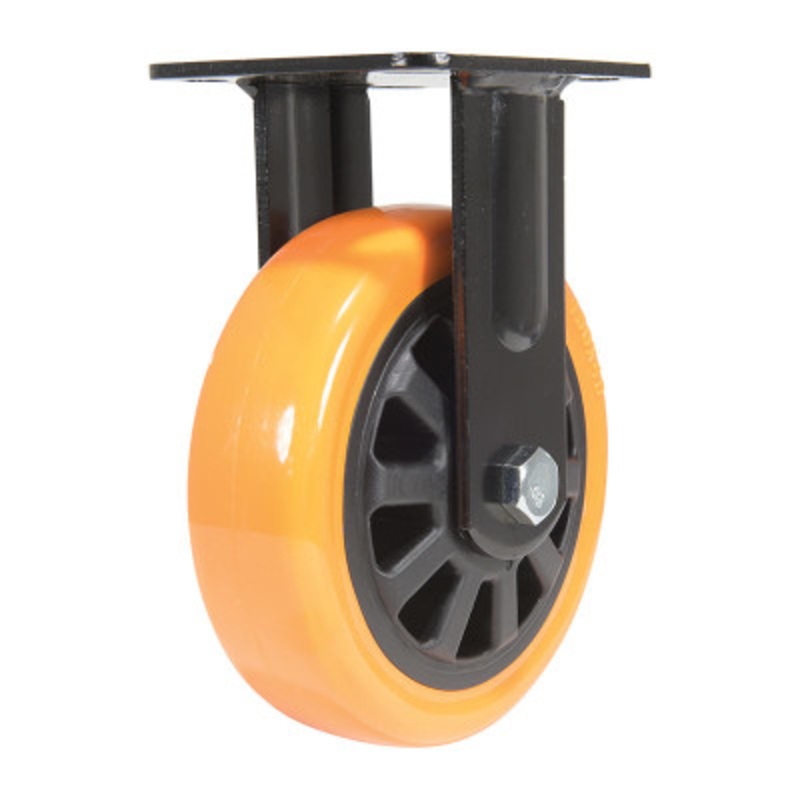 Rigid Caster, 6in Diameter x 2in Width 836 lb., Orange/Black