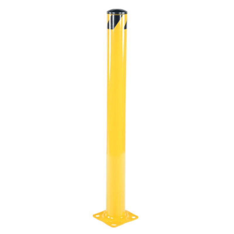 Steel Pipe Safety Bollard, 62in x 5-1/2in, Yellow