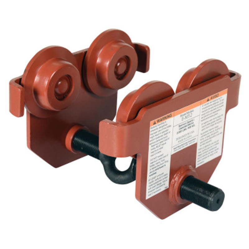 Steel Push Eye Manual Trolley, 2000 lb., Orange