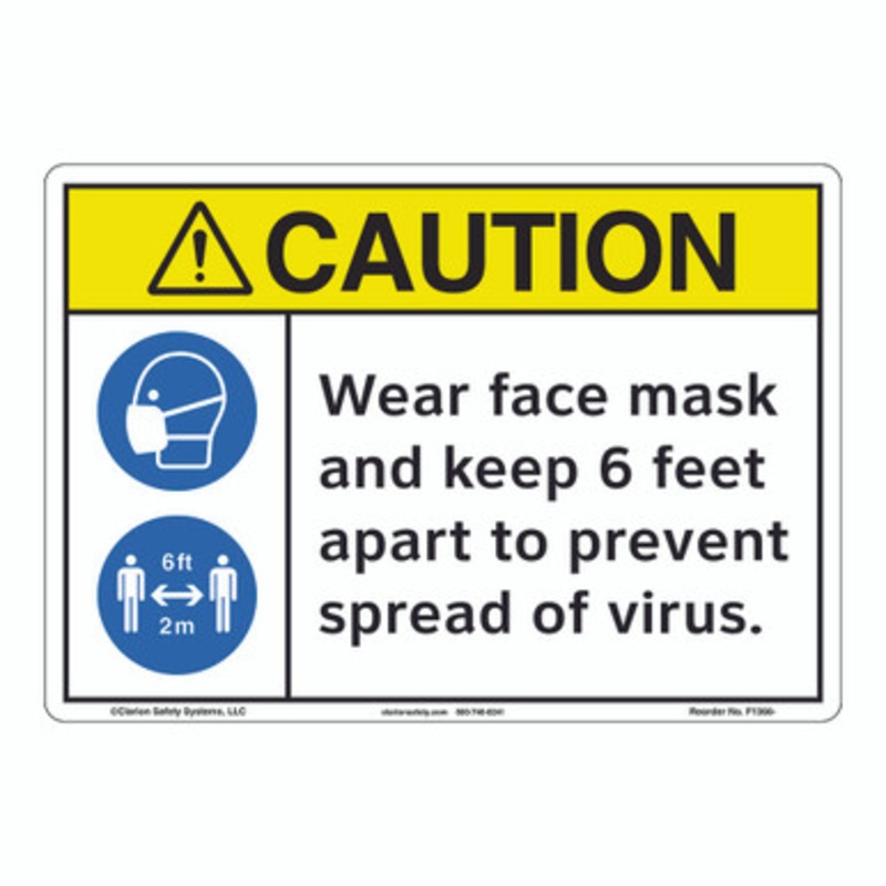 Caution/Face Mask/6 ft Apart (F1366-)