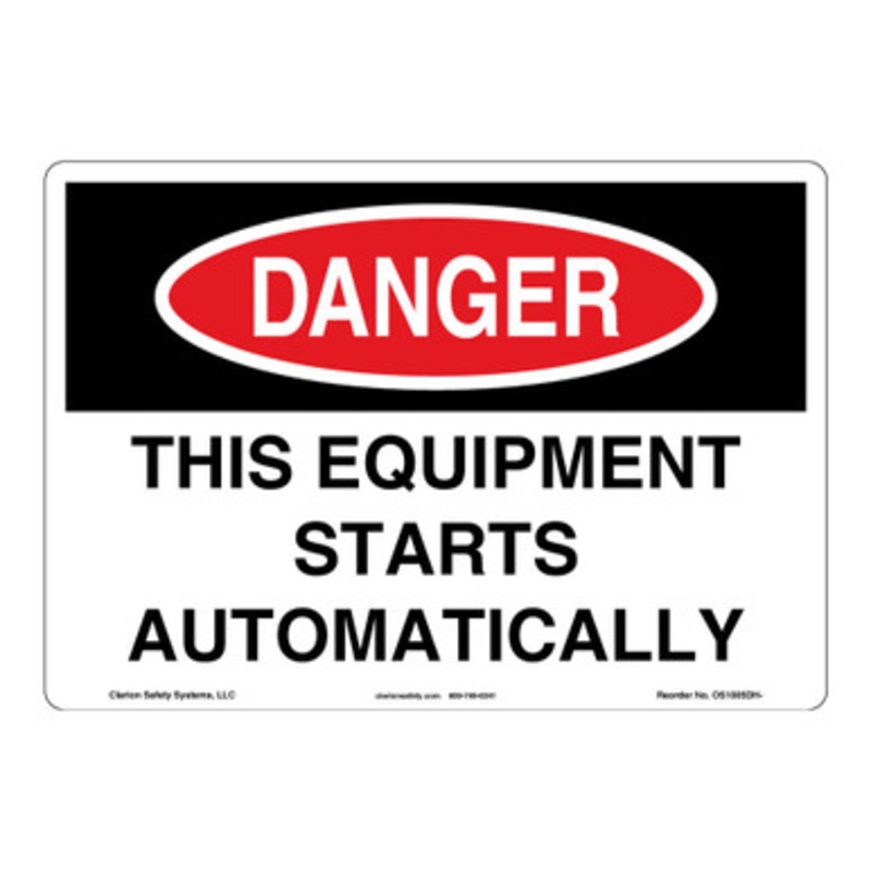 Danger/This Equipment Starts Sign (OS1005DH-)