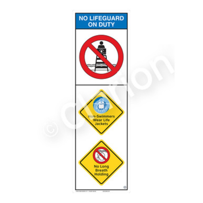 No Lifeguard on Duty Non-Swimmers Life Jackets Sign (WSS2309-e)