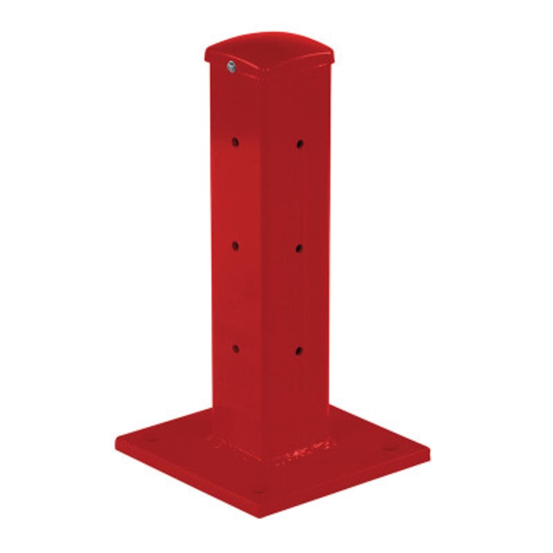 Rigid Tube Post, Bolt On Style, 18in For Guard Rails, Red