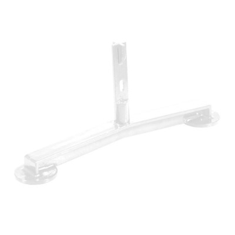 Steel Pipe Railing Barricade Base With Feet, White
