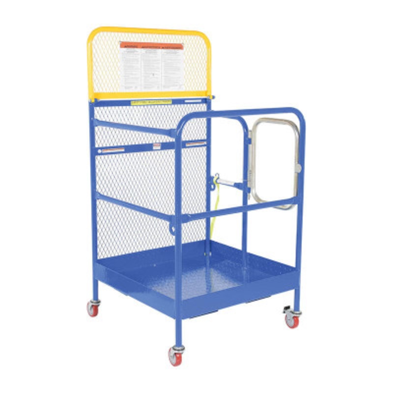 Steel Work Platform With Poly Casters, 36 x 36in, 1,000 lb., Blue