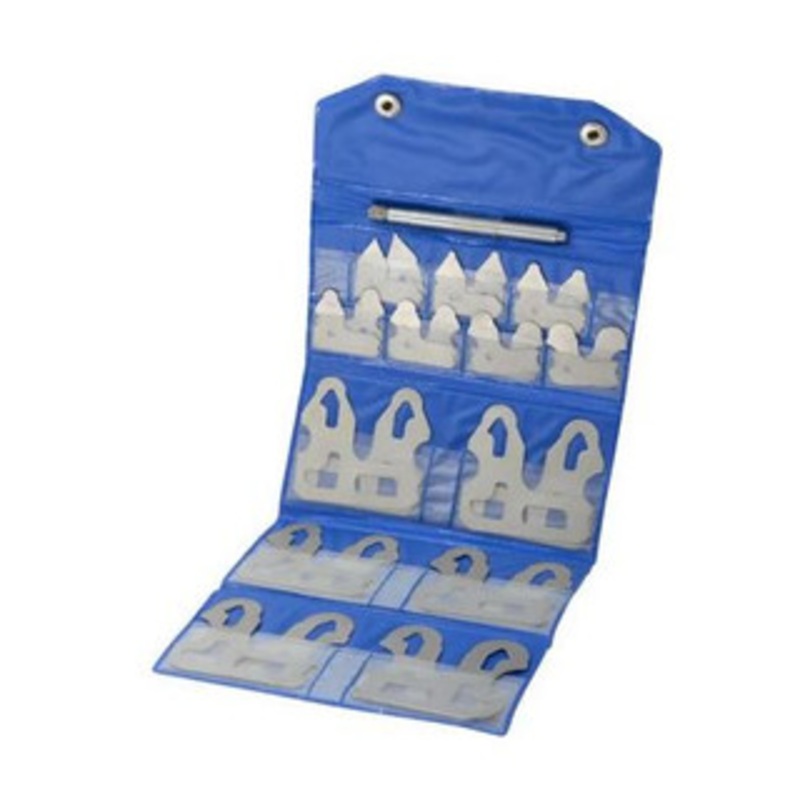 Value Collection 26 Pc, 0.5 to 13mm Radius, Steel Radius Gage Set 0.5mm Graduation, Satin Chrome Finish, Holder Included – 50-144-5