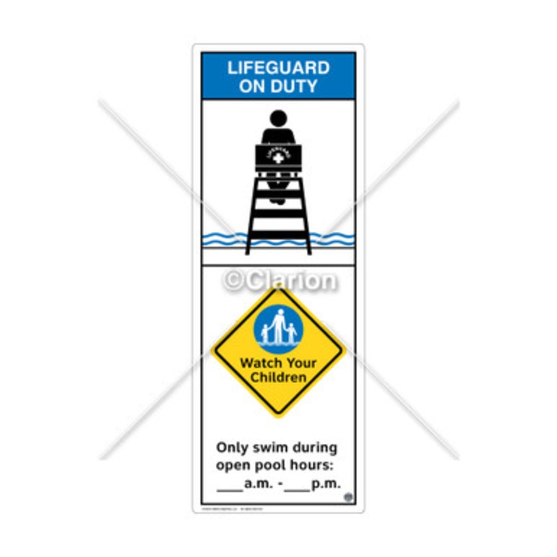 Lifeguard on Duty Watch Your Children Sign (WSS2256-e)