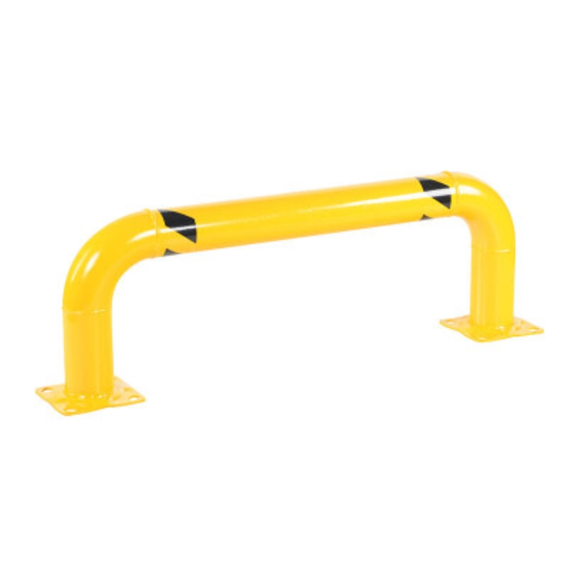 Steel Low Profile Rack Guard Bollard, 48-5/8in Length, Yellow