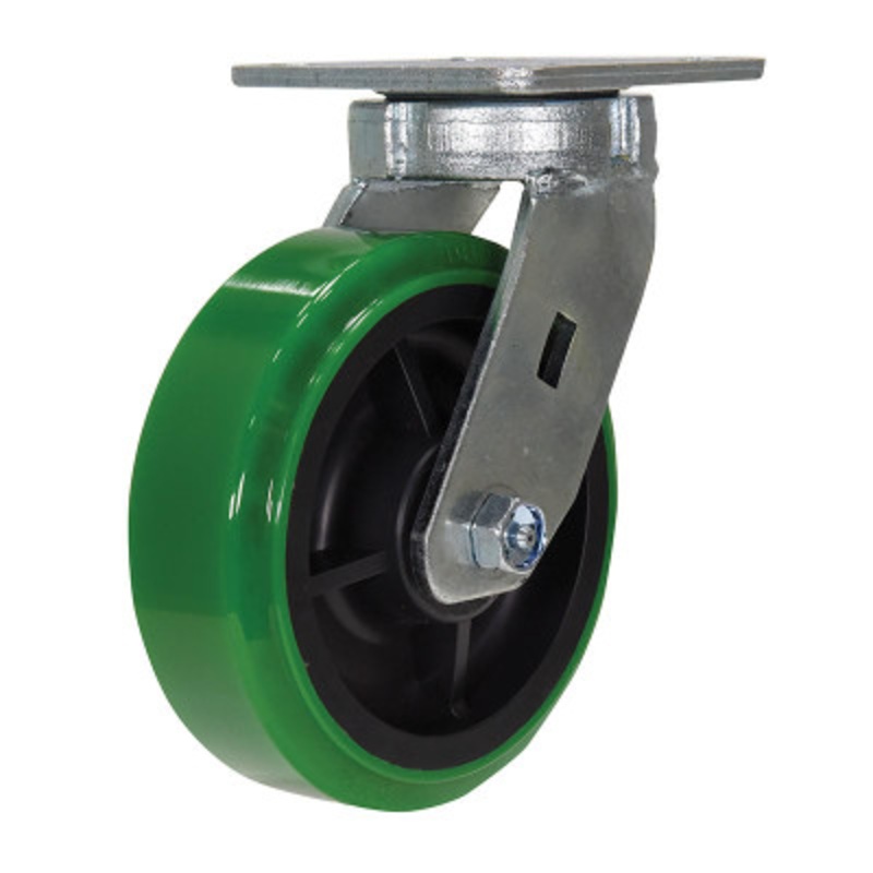 Swivel Caster, With Hub 6 x 2in Width, 900 lb., Green/Black