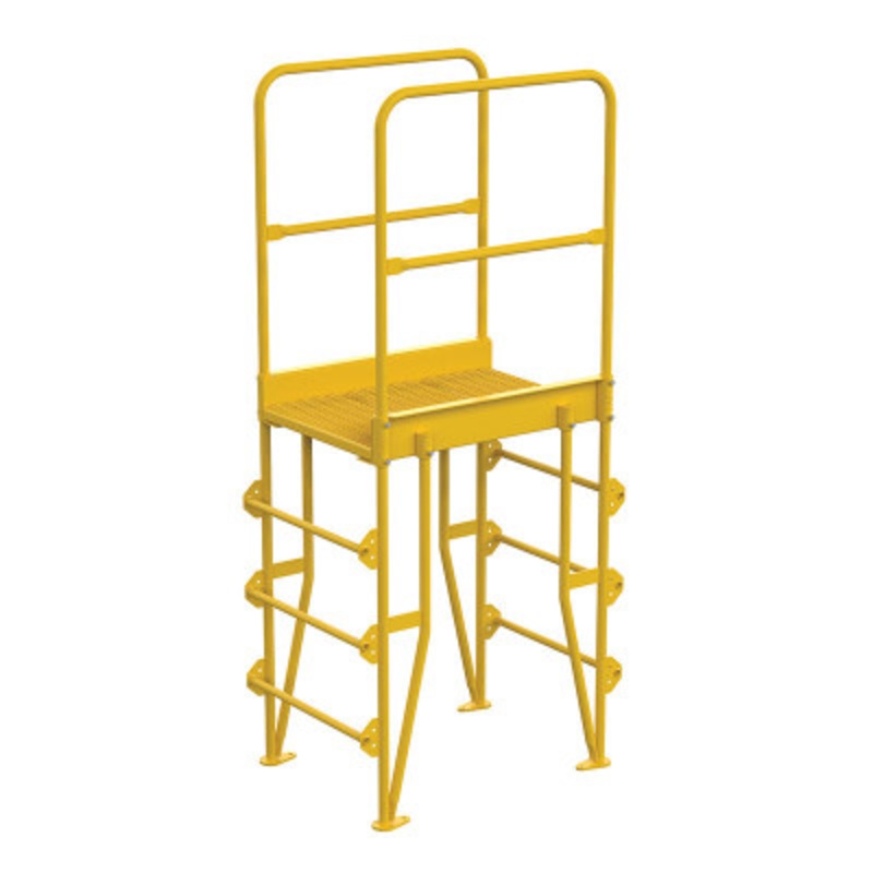 Vertical Crossover Ladder, 4-Step, 20in Width, 500 lb., Yellow