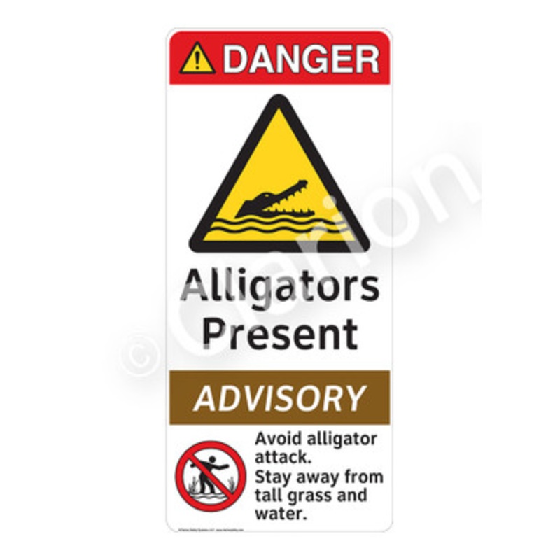 Danger Alligators Present Sign (WSS4010-)