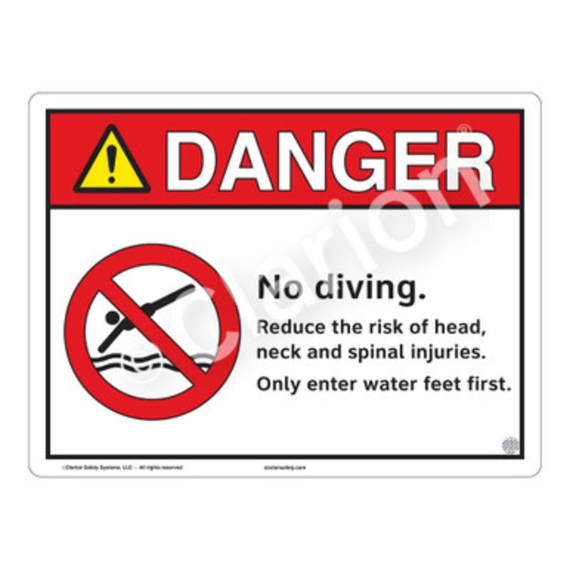 Danger No Diving Sign (WSS3103-e)