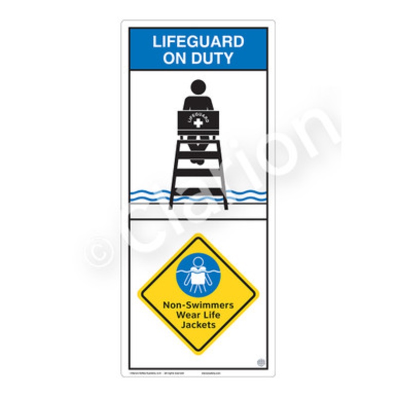 Lifeguard on Duty Non-Swimmers Life Jackets Sign (WSS2209-e)