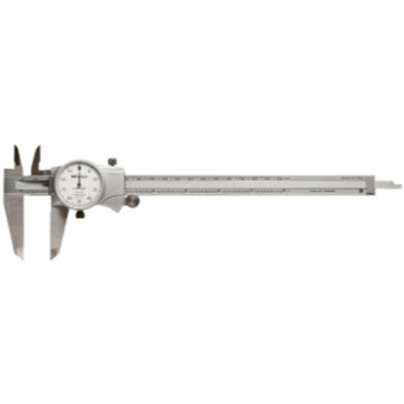 Mitutoyo White Face Dial Caliper Part # 505-676, Range 0-8 – 10-774-8